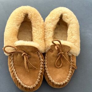 L.L. Bean Tan Moccasin Slippers